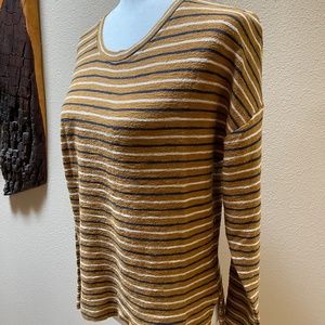 WVN Riki Golden Brown Stripe Sweater, Tank Top. Long Sleeve Sz Small Retail: $55